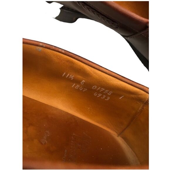 Allen Edmonds Cody Loafers 11.5 Brown Leather Tassel Kiltie Woven Classic Men’s - Picture 15 of 15